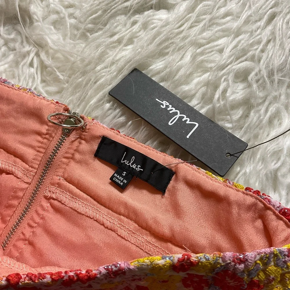 NWT Lulu’s Ellarina‎ Pink Multi Metallic Skirt - Picture 3 of 5